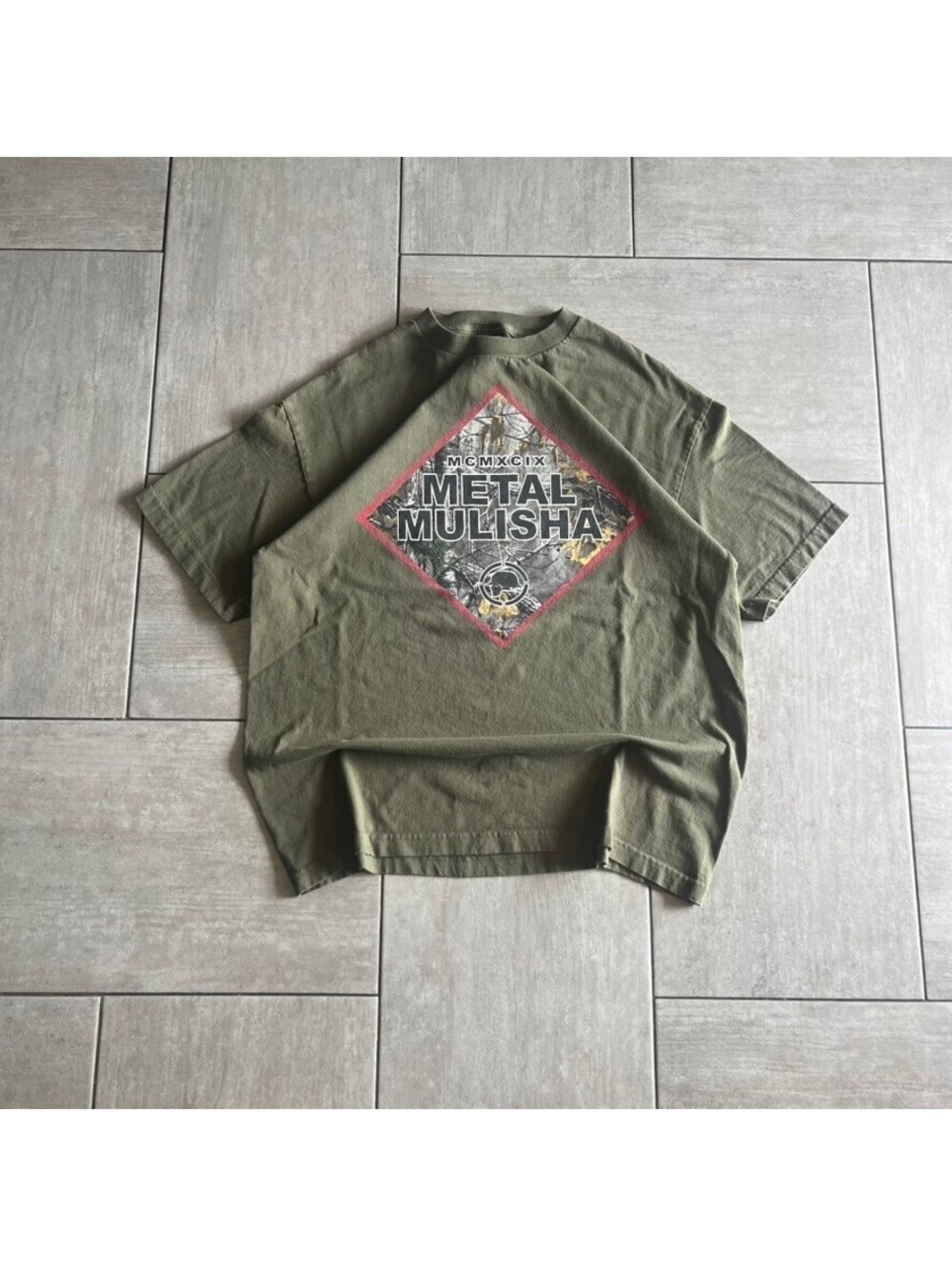 Metal Mulisha Graphic T-Shirt Olive Green XL Casual Streetwear